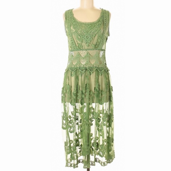SUNDANCE Floral Embroidered Vieux Carre Midi Dress - Picture 2 of 5